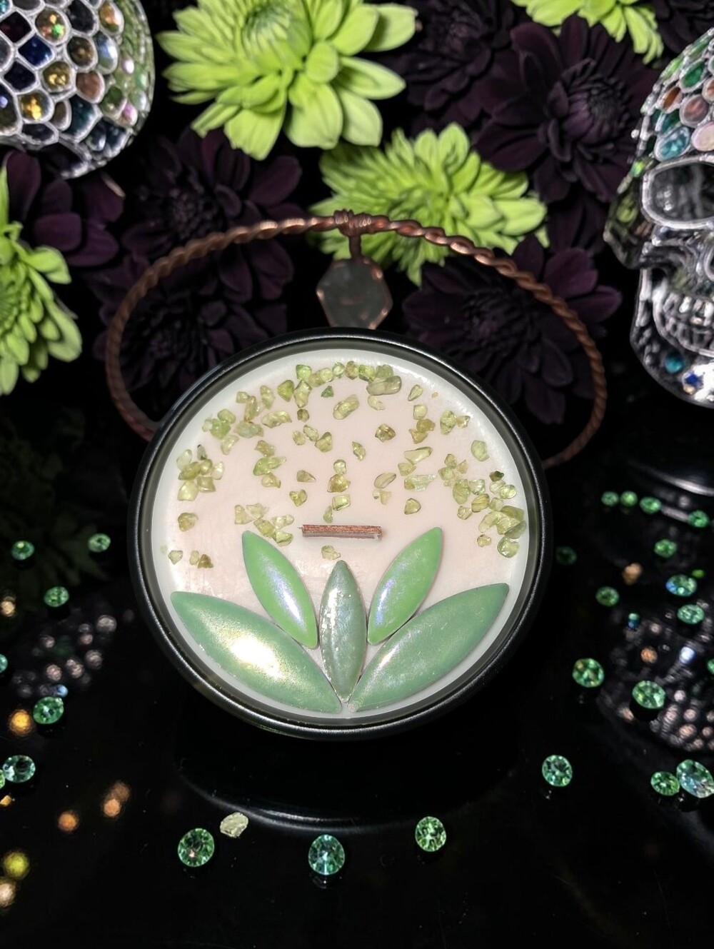 Hand Crafted , Wicked Worthy Wax, Peridot Piece 4oz candle - Picture 3 of 4